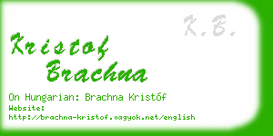 kristof brachna business card